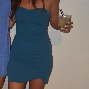 Teal mini dress